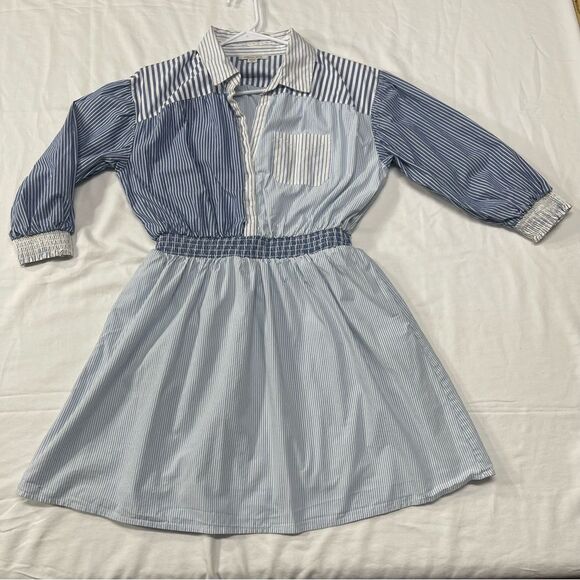 Women’s Blue & White Striped Utility Dress Size Small - Picture 4 of 16